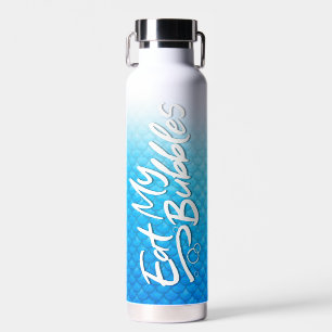 Bouteille D'eau "Mangez mes bulles" Bleu écailles Nager Vie
