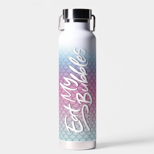 Bouteille D'eau "Mangez mes bulles" Échelles Turquoise/rose/mousse (Avant)