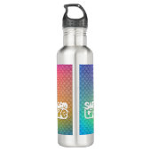 Bouteille D'eau "Mangez mes bulles" Rainbow écailles natation (Dos)