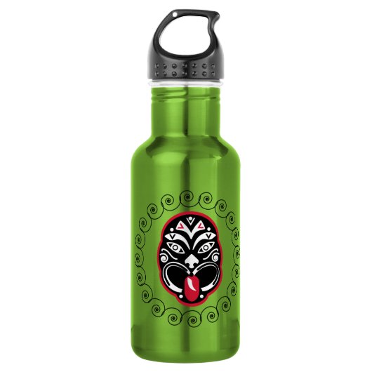 Bouteille D'eau Maori Haka | Nouvelle-Zélande | Art natif | Décor (Devant)