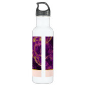 Bouteille D'eau Marbre Abstrait moderne violet et or (Dos)