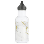 Bouteille D'eau Marbre blanc Monogramme Avec Parties scintillant O (Gauche)