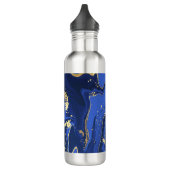 Bouteille D'eau Marbre d'agate blanc pourpre Nom Abstrait Monogram (Gauche)