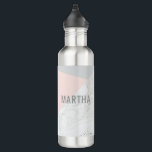 Bouteille D'eau Marbre, gris, rose rose d'or moderne<br><div class="desc">Marbre,  gris,  bouteille d'eau personnalisée moderne de rose rose d'or. La couleur rose peut être changée. Une partie d'une collection.</div>