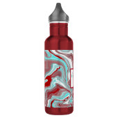 Bouteille D'eau Marbre Turquoise, bordeaux, rouge et blanc monogra (Gauche)