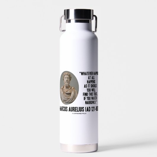 Bouteille D'eau Marcus Aurelius Quoi Qu'Il Arrive, Quoi Qu'Il Arri (Avant)