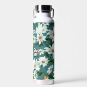 Bouteille D'eau Marguerites blanches et papillons (Avant)