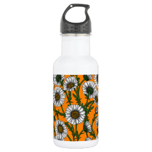 Bouteille D'eau Marguerites sur orange