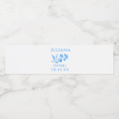 Bouteille d'eau Mariage bleu et blanc Étiquettes (Étiquettes simples)