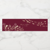 Bouteille d'eau Mariage Bourgogne Étiquettes (Étiquettes simples)