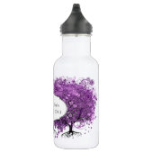 Bouteille D'eau Mariage de feuille de coeur pourpre (Droite)