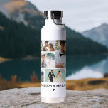 Bouteille D'eau MARIAGE Mariée & Salle Multi Photo Collage Moderne<br><div class="desc">MARIAGE Bride & Groom Multi Photo Collage Modern Insulated Water Bottle présente un montage photo de neuf de vos photos préférées. Personnalisé avec votre texte personnalisé ou votre nom personnalisé dans un script blanc moderne. Parfait pour les mariages, mariée et mariée, fiançailles, anniversaire, lune de miel et plus. CONSEIL PHOTO...</div>