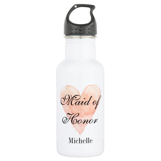 Bouteille d'eau mariage personnalisée avec coeur c (Devant)