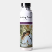 Bouteille D'eau Mariage violet et blanc (Gauche)