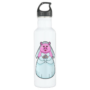 Bouteille D'eau Mariée cochon avec voile