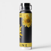 Bouteille D'eau Mariée tournesol jaune jolie Nom Mariage Eau B (Arrière)