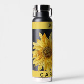 Bouteille D'eau Mariée tournesol jaune jolie Nom Mariage Eau B (Avant)