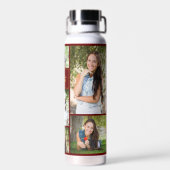 Bouteille D'eau Maroon Gold Graduate Photo Collage Graduation Cade (Arrière)