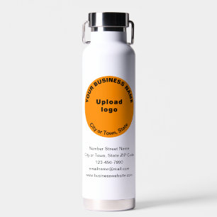 Bouteille D'eau Marque d'affaires orange ronde couleur sur isolée