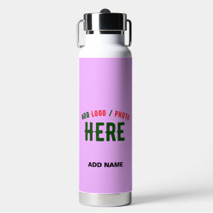 BOUTEILLE D'EAU MARQUE ÉLÉGANT MAUVE MODERNE PERSONNALISABLE VÉRIF
