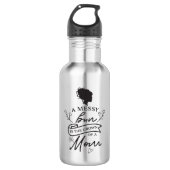 Bouteille D'eau marrant chignon maman mot art (Devant)