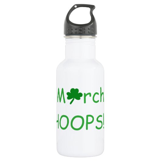 Bouteille D'eau Mars HOOPS Basket-ball amusant Trèfle vert (Devant)