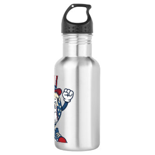 Bouteille D'eau Mascotte de baseball patriotique dessin de gravure
