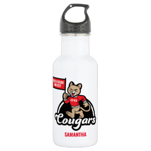 Bouteille D'eau Mascotte de cougar élémentaire de Creekside Forest
