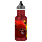 Bouteille D'eau MASQUE JESTER ROUGE NOIR, Monogramme de fête Masqu (Droite)