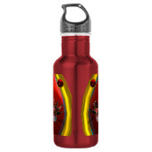 Bouteille D'eau MASQUE JESTER ROUGE NOIR, Monogramme de fête Masqu (Dos)