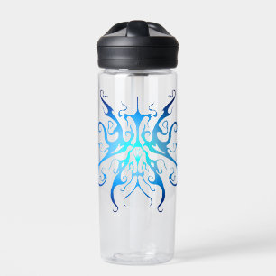 Bouteille D'eau Masque Tribal Bleu Élégant Design Abstrait