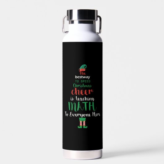 Bouteille D'eau Math Enseignant Christmas Elf Cadeau design (Avant)