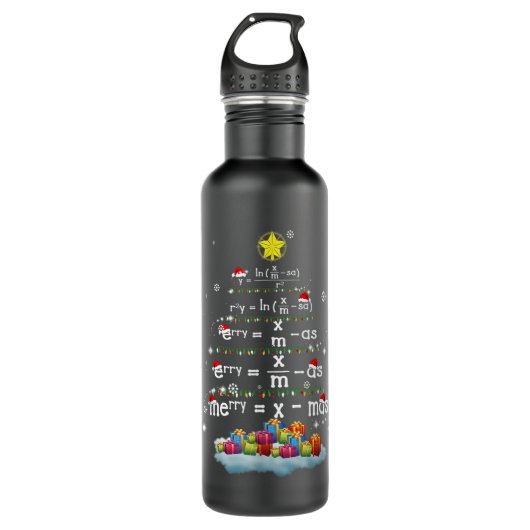 Bouteille D'eau Math Enseignant Noël Arbre drôle Noël Math f (Devant)