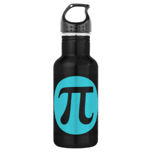 Bouteille D'eau Math geek symbole Pi, bleu sur noir