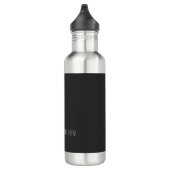 Bouteille D'eau Matte Black Professional Plain Moderne Nom élégant (Droite)