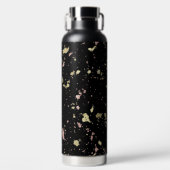 Bouteille D'eau Matte Gold et Rose Gold Flakes Noir (Avant)