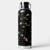 Bouteille D'eau Matte Gold et Rose Gold Flakes Noir (Plage)