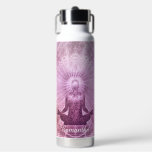Bouteille D'eau Méditation zen violet personnalisé<br><div class="desc">Symbole de méditation spirituelle bouteille d'eau personnalisée violette.</div>