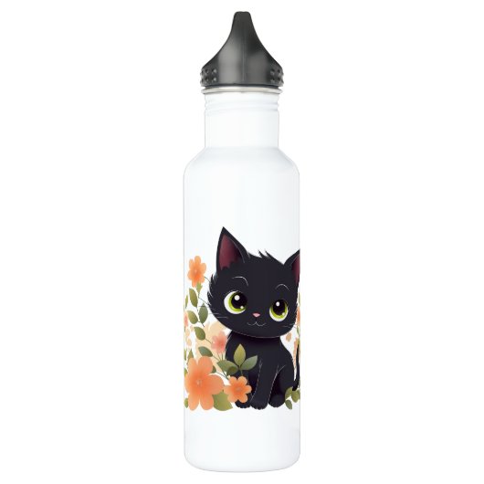 Bouteille D'eau Meilleur Chat du monde Maman mignonne Kitten noir (Gauche)