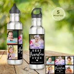 Bouteille D'eau Meilleur grand-mère jamais petits enfants 5 photo<br><div class="desc">Montrez à grand-mère combien vous l'aimez avec notre Meilleure grand-mère Ever petits-enfants 5 Photo Collage bouteille d'eau noire. Ce cadeau personnalisé de grand-mère vous permet de créer votre propre garde-robe avec un simple et facile modèle multi-images. Parfait pour l'anniversaire de grand-mère, la fête des mères ou toute occasion spéciale. Remplissez-le...</div>