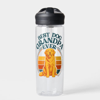 Bouteille D'eau Meilleur Grand-Père de Chien Rétro Golden Retrieve