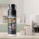 Bouteille D'eau Meilleur papa jamais 3 photo noir<br><div class="desc">Offrez un cadeau amusant au meilleur papa avec cette bouteille d'eau noire 3 photo personnalisée. Personnalisez facilement avec 3 photos de famille préférées. Vous pouvez personnaliser "Cette boisson appartient à" et "Meilleur papa jamais" à quelque chose de similaire en longueur (par exemple, "Meilleur papa du monde") et s'il est appelé...</div>
