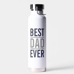 Bouteille D'eau Meilleur papa jamais Marine bleu moderne