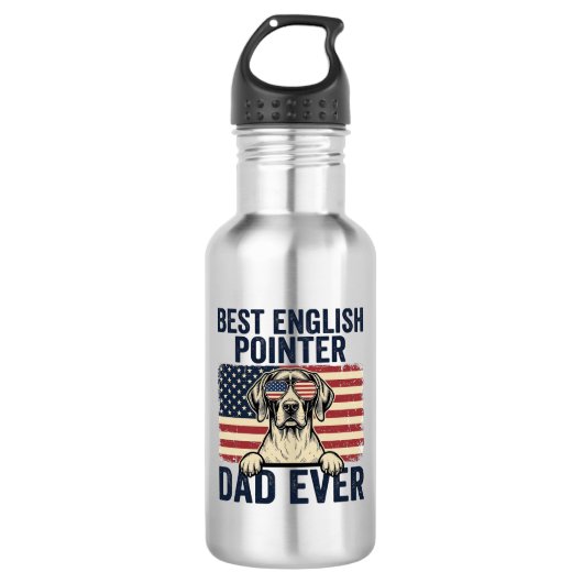 Bouteille D'eau Meilleur Papa Pointer Anglais de tous les temps Ch (Devant)