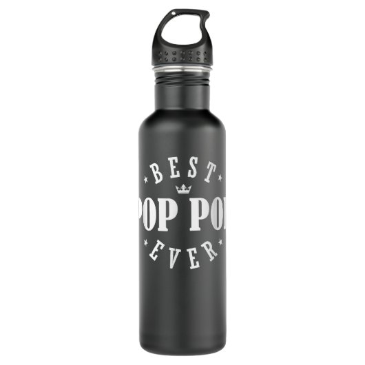 Bouteille D'eau Meilleur Pop Pop Ever Design - Pop Pop Pop (Devant)