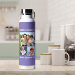 Bouteille D'eau Meilleure grand-mère jamais 3 photo violet<br><div class="desc">Offrez à la meilleure grand-mère un cadeau amusant avec cette bouteille d'eau violette personnalisée de l'université de photo. Ajoutez facilement 3 photos de ses petits-enfants et de sa famille. Vous pouvez personnaliser "Cette boisson appartient à" et "Meilleure grand-mère jamais" à quelque chose de semblable en longueur et si elle est...</div>