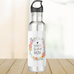 Bouteille D'eau Meilleure Maman du Monde Citation Personnalisée Fl