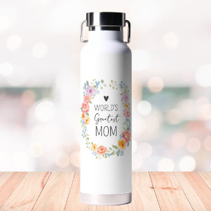 Bouteille D'eau Meilleure Maman du Monde Citation Personnalisée Fl