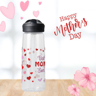 Bouteille D'eau Meilleure MOM jamais - Rose Red Hearts & Stars Wat