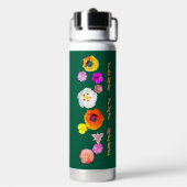 Bouteille d'eau mélange de fleurs vert vibrant (Arrière)